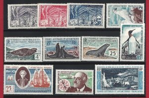 1957-61 FRENCH ANTARCTIC - Yvert lot MNH** - 11 values euro 503