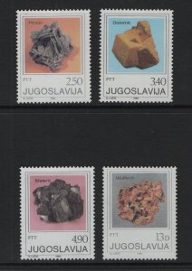 Yugoslavia   #1498-1501  MNH  1980  minerals