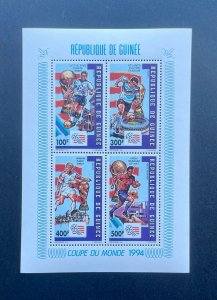 Stamps Sheetlet Football Worldcup USA 94 Guinea Perf.