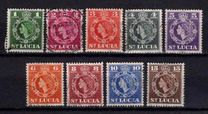 St Lucia 1953-63 Elizabeth II Definitive Partial Set