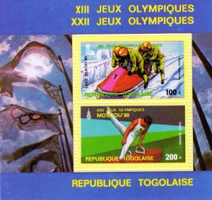 Togo 1979  Mi#Block 146 Moscow Olympics/Lake Placid Souvenir Sheet Perforated MN