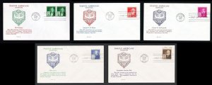 # 889 to 893 First Day Covers Unaddressed Grandy cachet 1940