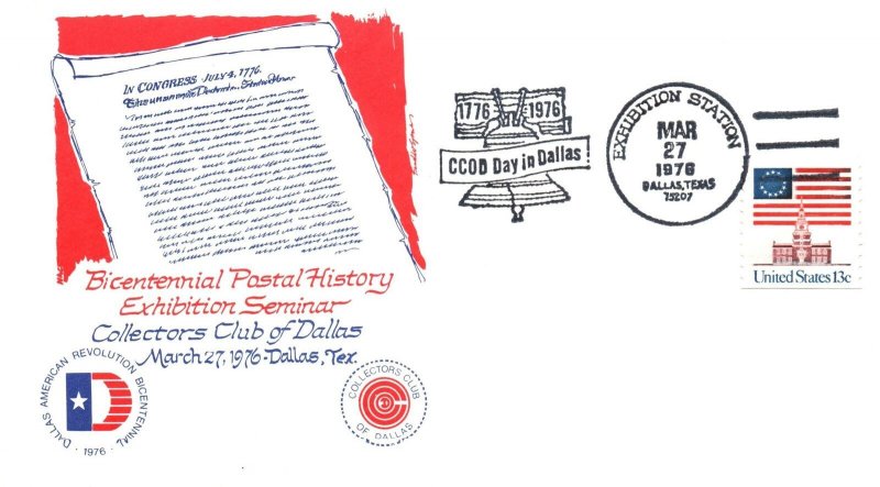 BICENTENNIAL POSTAL HISTORY EXHIBITION SEMINAR COLLECTORS CLUB OF DALLAS 1976