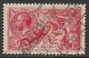 GREAT BRITAIN 1919 KGV 5sh SEAHORSE Sc 180 Used