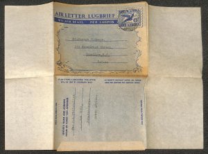 SOUTH AFRICA H&G 14 AIR LETTER AEROGRAMME JOHANNESBURG TO NJ USA 1949