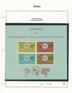 Ghana, Postage Stamp, #207a ITU Mint NH Sheet, 1965, JFZ