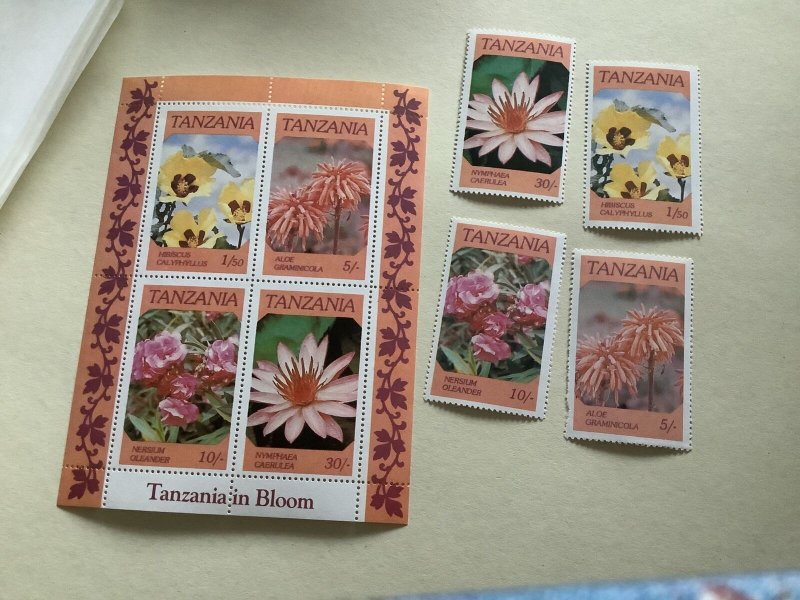 Tanzania in bloom flora mint never hinged stamps Ref A259