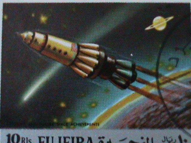 ​FUJEIRA-1972 SPACE ACHIEVEMENTS-CTO- S/S FANCY CANCEL-VF WE SHIP TO WORLWIDE