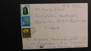 1986 Ichikawa Japan Joulupukin Konttuuri Finland Japanese Air Mail Cover Santa