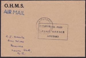 AITUTAKI 1973 OHMS cover - Official Paid handstamp..........................2203