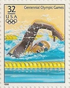 US 3068n Atlanta Olympic Games Women's Swimming 32c single MNH 1996