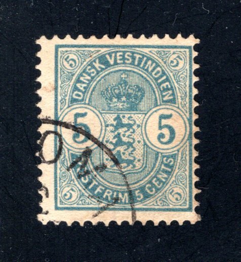 Danish West Indies #22,  F/VF,  Used,   CV $25.00 ....1630019