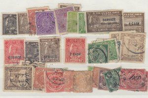 India States Travancore Collection Of 36 Fine Used JK8502