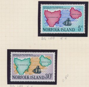 Norfolk Island 1968 1969 SG 98 - 102 MNH,  