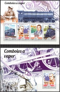 Guinea Bissau 2015 Steam Trains Locomotives sheet + S/S MNH