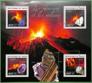 A2343 - NIGER - ERROR - MISPERF stamp sheet 2014 MINERALS AND VOLCANOES