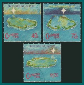 Cocos  1990 Christmas, used  #222-224,SG231-SG233