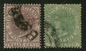 STRAITS SETTLEMENTS #52, 54 USED