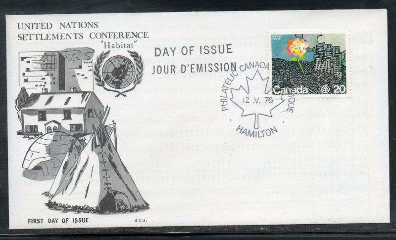 Canada #690 UN FDC SCS Cachet Hamilton unaddr C909