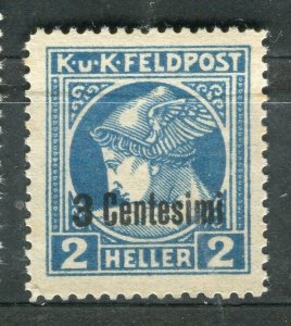 AUSTRIA; 1918 KUK Italian FELDPOST surcharged issue Mint hinged 3c. value