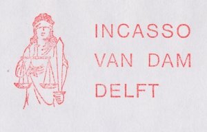 Meter cover Netherlands 1991 Lady Justice - Law book - Scale - Delft