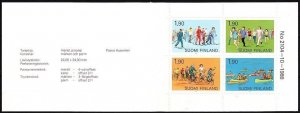 FINLAND 1989 Popular Sports. Skiing Cycling Running Rowing. BOOKLET, MNH