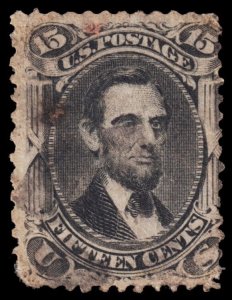 United States Scott 77, Black (1866) Used F-G, CV $175.00 W