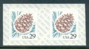 2491 29c Pine Cone Fine MNH Coil Pair