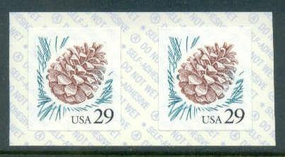 2491 29c Pine Cone Fine MNH Coil Pair