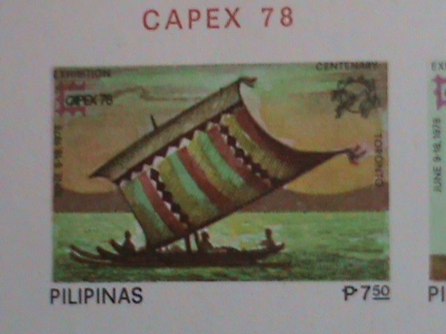 ​PHILIPPINES-1978 SC#1350 CAPAX INTL.STAMPS SHOW-TORONTO-CANADA IMPERF S/S VF