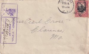 1918, Cristóbal, Canal Zone to Clarence, MO, Military Censored (C4521)