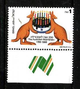 Israel-Sc#983 -unused NH set with tab-Australia Bicentennial-1988-