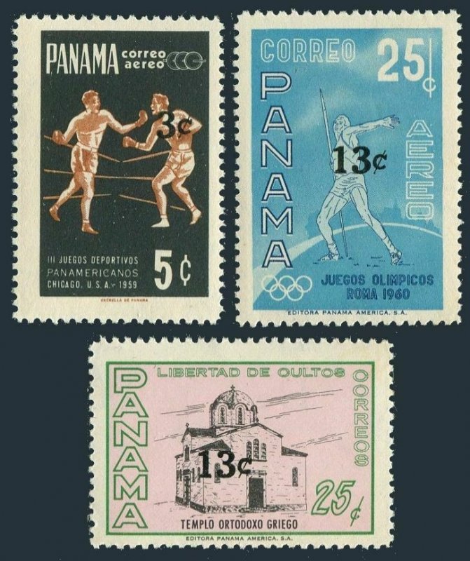 Panama 467,C349-C350,MNH.Michel 876-878. Value 1968. Greek Orthodox Church,Sport