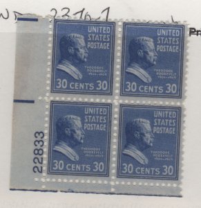 830 30c Theodore Roosevelt 22833 LL Plate Block