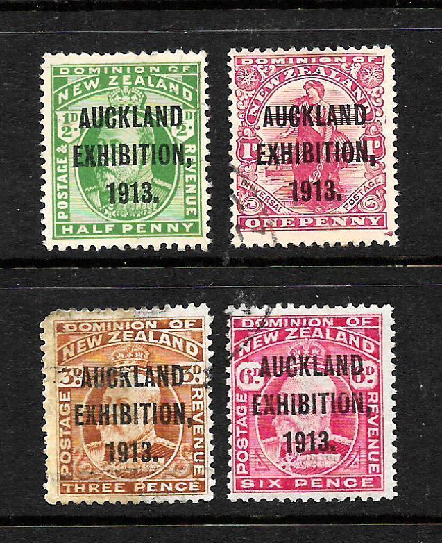 NEW ZEALAND 1913  AUCKLAND  EXHIBITION  SET 4     FU 