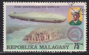 Fr Madagascar 547 Used 1976 Count Zeppelin and LZ-134