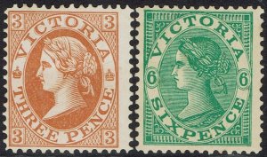 VICTORIA 1901 QV NO POSTAGE 3D AND 6D