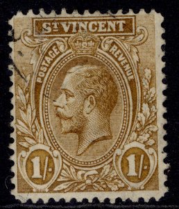 ST. VINCENT GV SG138, 1s bistre brown, FINE USED. Cat £30.