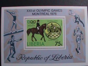 ​LIBERIA-1976-21ST OLYMPIC GAMES MONTREAL'76 MNH S/S  WE SHIP TO WORLD WIDE