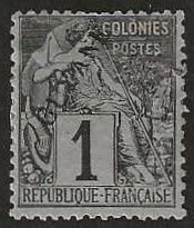 French Guiana 18, mint, no gum.  1892  (F452)