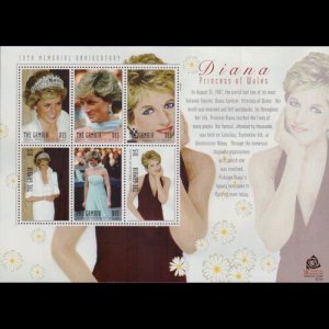 GAMBIA 2007 - Scott# 3065 Sheets-Princess Diana NH