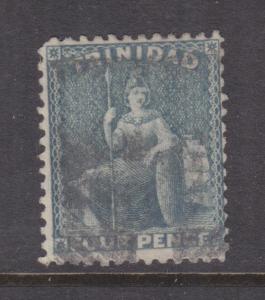 TRINIDAD, 1863, CC reversed perf. 12 1/2, 4d. Bluish Grey, used.