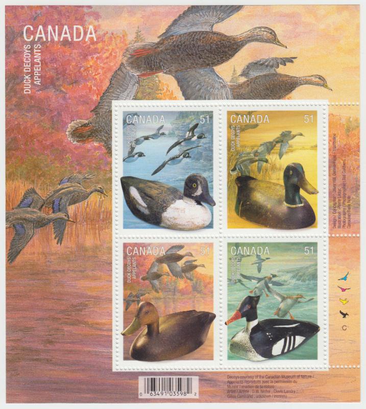 CANADA - #2166B  Duck Decoys Souvenir Sheet - MNH