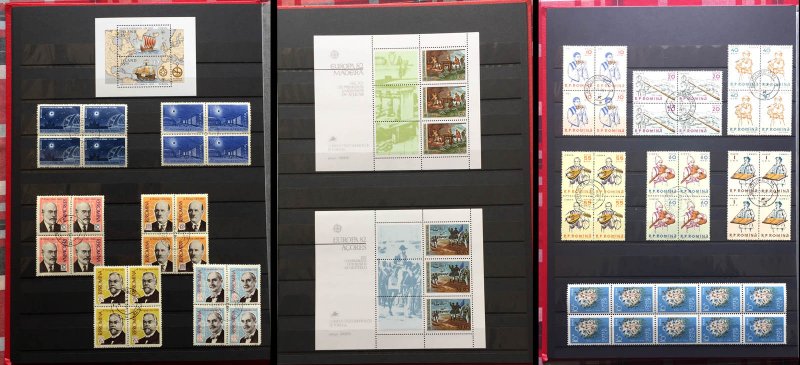 COLLECTION OF EUROPA STAMPS FR DIFFERENT COUNTRIES IN AN ALBUM PLUS ELVIS SHEET