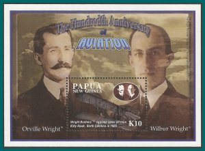 Papua New Guinea MNH S/S 1089 Wright Brothers Aviation 2003 SCV 9.00