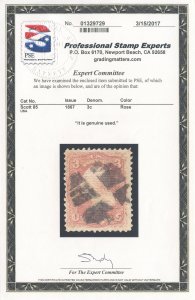 US Scott #85 Used, FVF, PSE