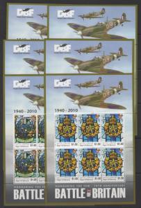 KIRIBATI SG864/9 2010 BATTLE OF BRITAIN SHEETLETS MNH