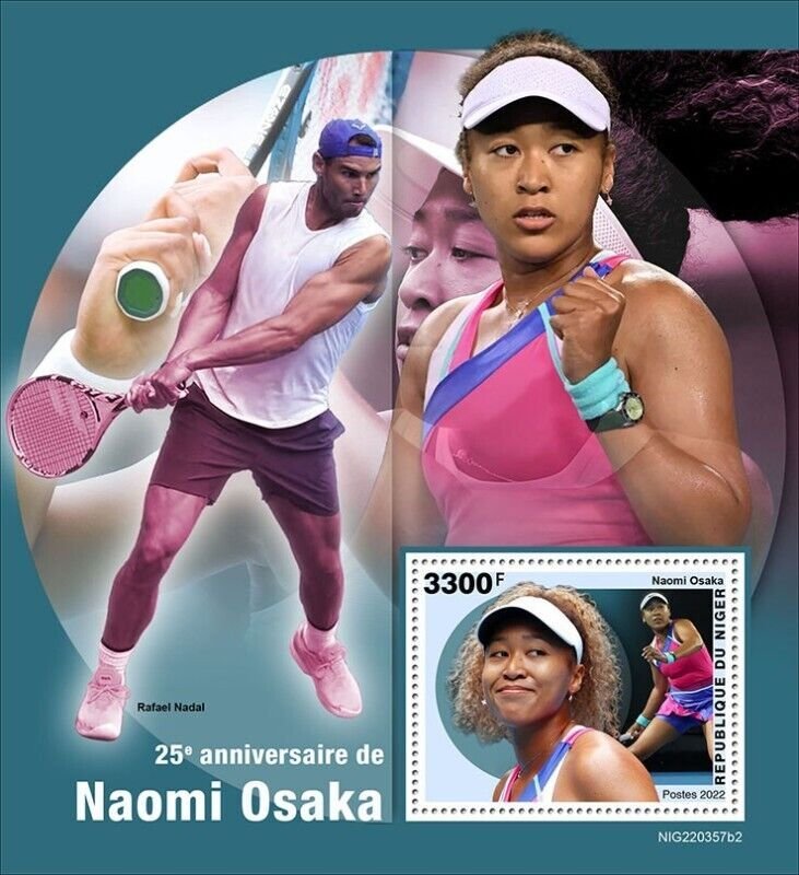 Niger - 2022 Tennis Player Naomi Osaka - Stamp Souvenir Sheet - NIG220357b2