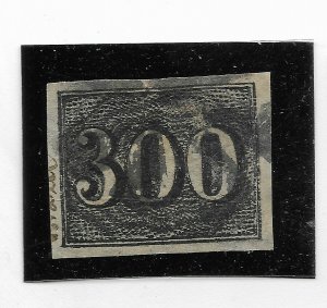 BRAZIL 1849 SCOTT 27 - MICHEL 17  - NUMBER 300  USED