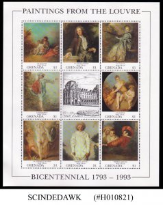 GRENADA - 1993 PAINTINGS FROM THE LOUVRE - SET OF 2 MIN/SHT - MINT NH